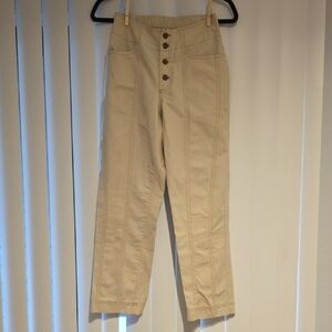 Sienna Sky Neutral Beige High-Rise Trousers